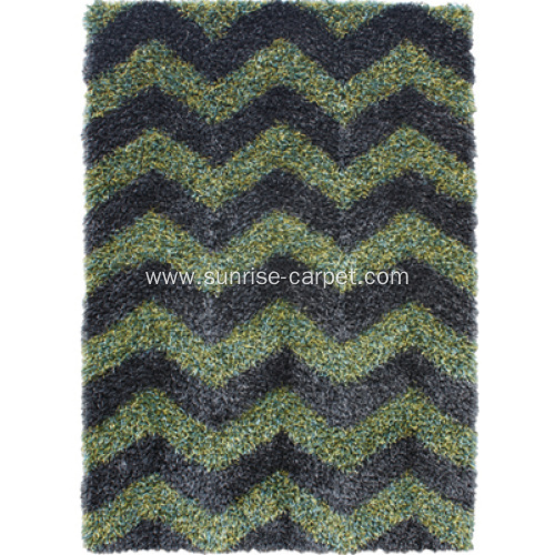 Polyester Viscose Shaggy Carpet with Design